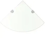vidaXL Eckablage mit Verchromten Halterungen Glas Transparent 25x25 cm