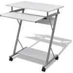 Computertisch Computerwagen PC Tisch B&uuml;rotisch Laptop auf Rollen wei&szlig;