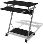 Computertisch Computerwagen PC Tisch B&uuml;rotisch Laptop Rollen schwarz