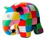 Elmar: Pl&uuml;sch-Elefant Elmar Der buntkarierte Stoff-Elefant mit eingesticktem Mund