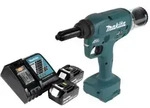 Makita DRV 250 RF Akku Blindnietsetzger&auml;t 18V 20kN Brushless + 2x Akku 3,0Ah +