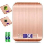Intirilife Digitale K&uuml;chenwaage in ROS&Eacute; GOLD &ndash; 5kg Elektronische Waage f&uuml;r...