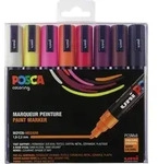 POSCA Pigmentmarker PC5M, 8er Box, warme Farben