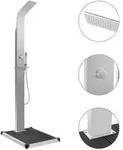 vidaXL Gartendusche mit Bodenelement WPC Edelstahl