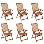 vidaXL Klappbare Gartenst&uuml;hle 6 Stk. Massivholz Akazie