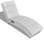 vidaXL Massage-Chaiselongue Wei&szlig; Kunstleder