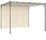 vidaXL Gartenpavillon mit Seitenvorhang 3x3x2,25 m Creme