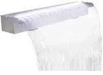 vidaXL Pool-Wasserfall Font&auml;ne mit LEDs Rechteckig Edelstahl 90 cm