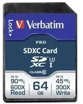 Verbatim PRO SDXC-Karte 64 GB Class 10 UHS-I, Class 10