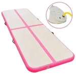 vidaXL Aufblasbare Gymnastikmatte mit Pumpe 600x100x10 cm PVC Rosa