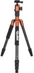 Rollei C5i Carbon Dreibeinstativ 1/4 Zoll Arbeitsh&ouml;he=43 - 157.5 cm Orange inkl.