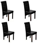 vidaXL Esszimmerst&uuml;hle 4 Stk. Schwarz Kunstleder