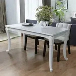 vidaXL Esstisch 116 x 66 x 76 cm Hochglanz Wei&szlig;