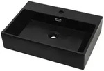 vidaXL Waschbecken mit Hahnloch Keramik Schwarz 60,5 x 42,5 x 14,5 cm