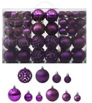 vidaXL 100-tlg. Weihnachtskugel-Set Lila