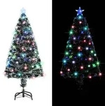 vidaXL Weihnachtsbaum mit Beleuchtung und St&auml;nder 120 cm Glasfaser