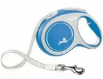FLEXI Rollleine New COMFORT Gurt - 5m, bis 60kg - blau