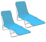 vidaXL Klappbare Sonnenliegen 2 Stk. Stahl und Stoff Blau