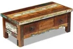 vidaXL Couchtisch mit Schubladen Altholz Massiv 90x45x35 cm
