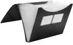 F&auml;cher Gummizugmappe A4 PP 12 F&auml;cher Gummizug vollfarbig schwarz