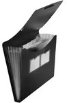F&auml;cher Gummizugmappe A4 PP 5 F&auml;cher Gummizug vollfarbig schwarz