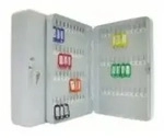 WEDO Schl&uuml;sselschrank f&uuml;r 70 Schl&uuml;ssel, lichtgrau flach, aus pulverbeschichtetem