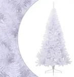 vidaXL K&uuml;nstlicher Halb-Weihnachtsbaum mit St&auml;nder Wei&szlig; 210 cm PVC