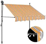 vidaXL Einziehbare Markise Handbetrieben mit LED 100 cm Gelb und Blau