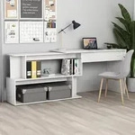 vidaXL Eckschreibtisch Hochglanz-Wei&szlig; 200x50x76 cm Holzwerkstoff
