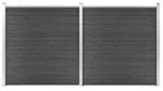 vidaXL Zaunelement Set WPC 353x186 cm Schwarz
