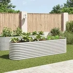 vidaXL Garten-Hochbeet 320x80x81 cm Verzinkter Stahl Silbern