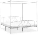 vidaXL Himmelbett-Gestell Wei&szlig; Metall 200 x 200 cm