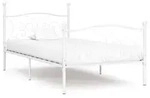 vidaXL Bettgestell mit Lattenrost Wei&szlig; Metall 90 x 200 cm