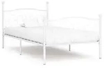 vidaXL Bettgestell mit Lattenrost Wei&szlig; Metall 100 &times; 200 cm