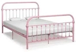 vidaXL Bettgestell Rosa Metall 160x200 cm