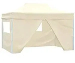 vidaXL Profi-Partyzelt Faltbar mit 4 Seitenw&auml;nden 3&times;4m Stahl Creme