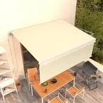 vidaXL Markise Automatisch Einziehbar mit Volant 4x3 m Creme