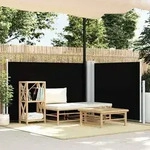 vidaXL Ausziehbare Seitenmarkise Schwarz 120 x 600 cm