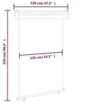 vidaXL Balkon-Seitenmarkise 120 &times; 250 cm Blau