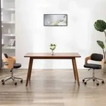 vidaXL Drehbarer B&uuml;rostuhl Schwarz Bugholz und Kunstleder