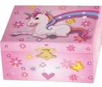 Musikspieldose Einhorn, Melodie: Schwanensee 15 x 10,8 x 8,8 cm, feste Pappe, per