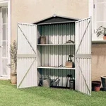 vidaXL Ger&auml;tehaus Anthrazit 116x45x175 cm Verzinkter Stahl