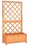 vidaXL Garten-Spalier mit Blumenkasten Braun 70x30x135 cm Tannenholz