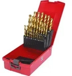 KS TOOLS HSS TiN Spiralbohrer-Satz, Kunststoffkassette 25-tlg 1-13mm