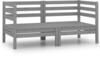 vidaXL 2-Sitzer-Gartensofa Grau Kiefer Massivholz