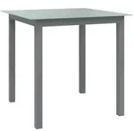vidaXL Gartentisch Hellgrau 80x80x74 cm Aluminium und Glas