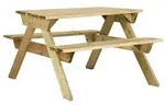 vidaXL Picknicktisch mit B&auml;nken 110x123x73 cm Kiefernholz Impr&auml;gniert