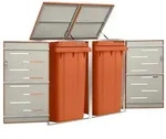 vidaXL M&uuml;lltonnenbox f&uuml;r 2 Tonnen 138x77,5x112,5 cm Edelstahl
