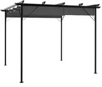 vidaXL Pergola mit Ausziehbarem Dach Anthrazit 3x3 m Stahl 180 g/m2