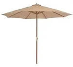 vidaXL Sonnenschirm mit Holz-Mast 300 cm Taupe